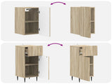 3 Piece Bathroom Cabinet Set ZWOLLE Sonoma Oak Engineered Wood 3417758