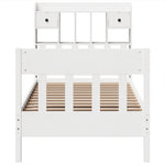 ZNTS Bed Frame without Mattress White 75x190 cm Small Single Solid Wood Pine 3323285