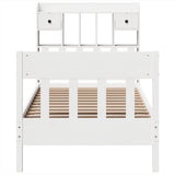 ZNTS Bed Frame without Mattress White 75x190 cm Small Single Solid Wood Pine 3323285