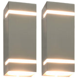 Outdoor Wall Lights 2 pcs 35 W Silver Rectangular 45651