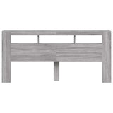 LED Headboard Grey Sonoma 220x18.5x103.5 cm Engineered Wood 837377