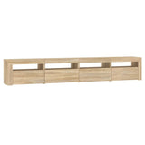 TV Cabinet with LED Lights Sonoma Oak 240x35x40 cm 3152764