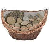 Firewood Basket with Handle 60x44x55 cm Natural Willow 286988