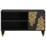 TV Cabinet with Shelf Black 80 x 33 x 46 cm Solid Mango Wood 4018823