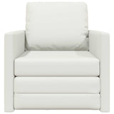 Folding Sofa Bed White 74 x 77 x 81 cm Faux Leather 42030493