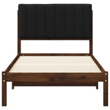 Bed Frame with Upholstered Headboard Dark Brown and Black 904194