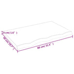 Table Top 80x50x cm Untreated Solid Wood Oak 3156294