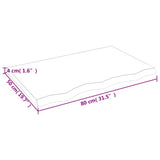 Table Top 80x50x cm Untreated Solid Wood Oak 3156294