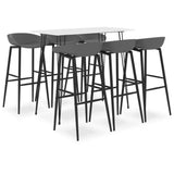 7 Piece Bar Set White and Grey 3057425