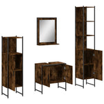 ZNTS 4 Piece Bathroom Cabinet Set Smoked Oak Engineered Wood 3214356