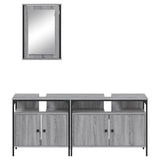 3 Piece Bathroom Furniture Set Grey Sonoma Engineered Wood 3214788