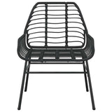 3 Piece Garden Dining Set Black Poly Rattan Glass 3334436