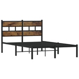 Metal Bed Frame without Mattress Smoked Oak 120x190 cm Small Double 4017050