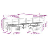 7 Piece Garden Lounge Set White Solid Wood Pine 3250617