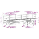 7 Piece Garden Lounge Set White Solid Wood Pine 3250617