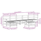 7 Piece Garden Lounge Set White Solid Wood Pine 3250617