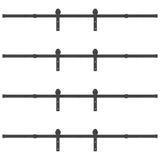 Sliding Door Hardware Kit 400 cm Steel Black 3295742