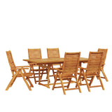Garden Dining Set Folding 7 pcs Brown Solid Acacia Wood 3375717