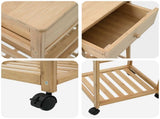 Kitchen Trolley with Wheels Natural 37 x 36 x 80 cm Bamboo 42028294