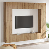 ZNTS TV Cabinet with Storage with Door 8 pcs Brown 221 x 30 x 180 cm Wood 3393455