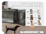 Dog Crate Furniture End Table w/ Plush Washable Cushion, Lockable Door, for Extra Large Dogs T3398P349634