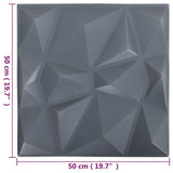 3D Wall Panels 48 pcs 50x50 cm Diamond Grey 12 m² 150920