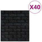 3D Wallpaper Bricks Self-adhesive 40 pcs Black 150726