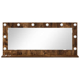 Vanity Mirror Rectangular Smoked Oak 100 x 45 x 18 cm 868329