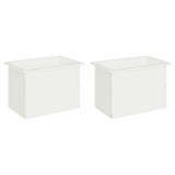 Garden Planter with LED 2 pcs White 40 x 60 x 40 cm Steel 8008143