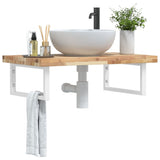 Basin Shelf Wall Mounted Steel and Solid Wood Acacia 3302808