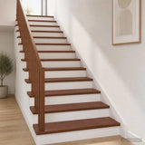 Stair Tread 4 pcs 100 x 25 x 2 cm Dark Brown Solid Oak Wood 3449336