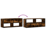TV Cabinet Smoked Oak 100x31x39.5 cm Engineered Wood and Metal 848931