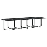 17 Piece Garden Dining Set Black Poly Rattan 3295047