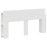 Headboard Cabinet with Storage High Gloss White Engineered Wood 8001214