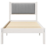 Bed Frame with Upholstered Headboard Light Grey 75 x 190 cm 878303