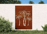 Garden Wall Decoration 105x55 cm Corten Steel Palm Tree Design 824485
