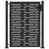 Garden Gate with Lock Black 110 x 130 cm Powder-Coated Steel 42015900