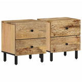 ZNTS Bedside Cabinets 2 pcs 40x33x46 cm Solid Wood Mango 356890