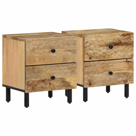 ZNTS Bedside Cabinets 2 pcs 40x33x46 cm Solid Wood Mango 356890