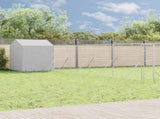 Outdoor Dog Kennel with Roof Silver 10x10x2.5 m Galvanised Steel 3190481