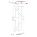 Sliding Door with Hardware Set 85x210 cm Solid Wood Pine 3332629