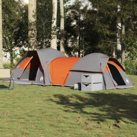 ZNTS Camping Tent 5-Person Grey and Orange Waterproof 4009589