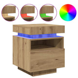 Bedside Cabinets with LED Lights 2 pcs Artisan Oak 40x39x48.5 cm 857661