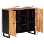 ZNTS Sideboard with 2 Doors 90x33x75 cm Solid Wood Acacia 352926