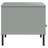 Coffee Table with Metal Legs Grey 85x50x45 cm Solid Wood OSLO 351034