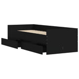 Bed Frame Black Engineered wood, Plywood Single Bed Frame 3207351