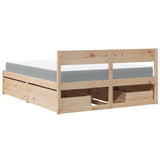 Bed with Drawers and Mattress 160x200 cm Solid Wood Pine 3281892