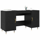 Desk with Shelf Black oak 140 x 50 x 75 cm Engineered wood 879524