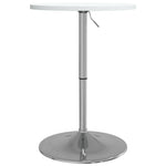 ZNTS Bar Table White 50x50x90 cm Engineered Wood and Chromed Steel 4007192