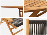 Garden Dining Set Folding 5 pcs Black Solid Acacia Wood 3375736